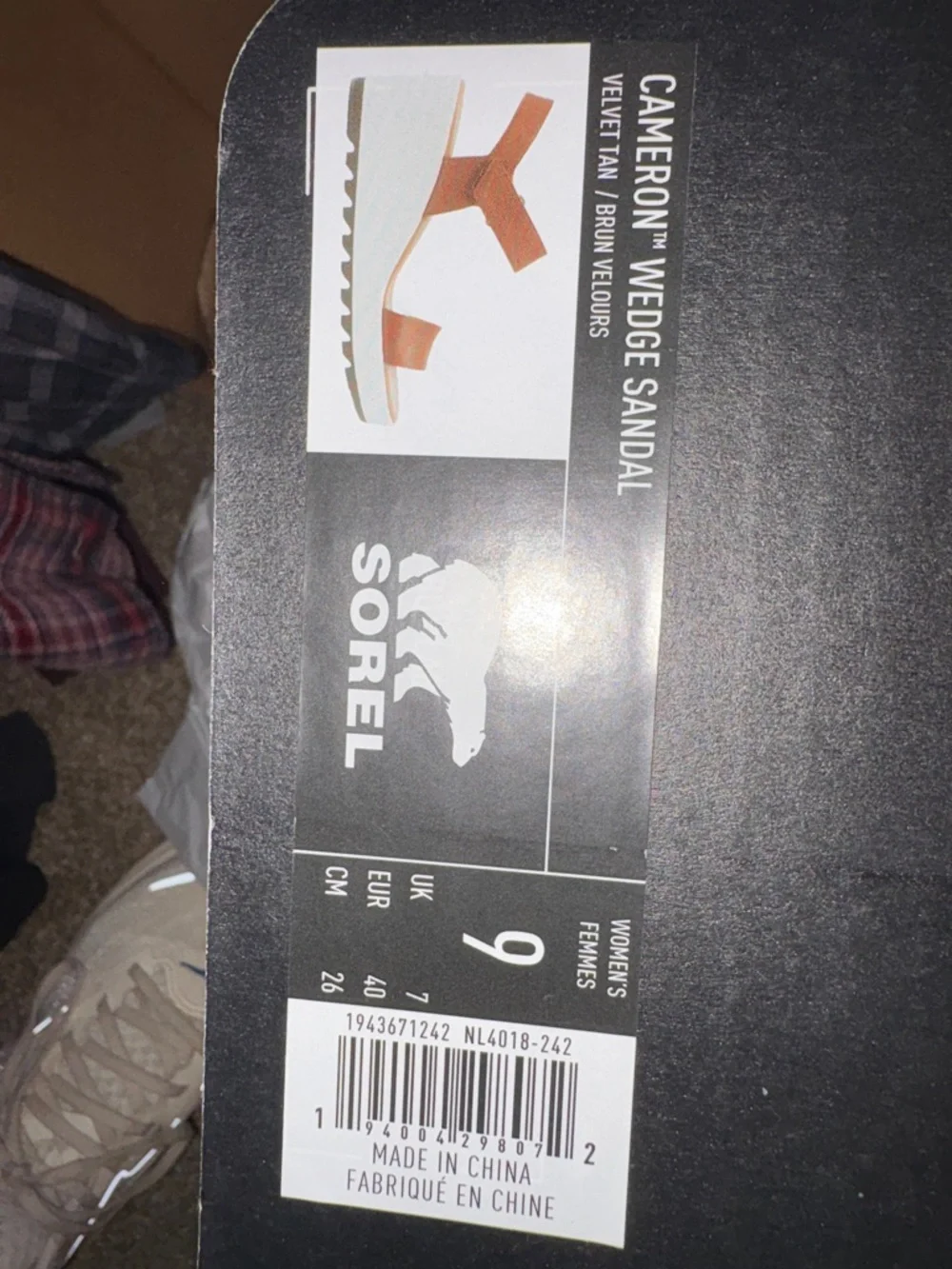 Sorel Brown Leather Platform Sandal with White Sole